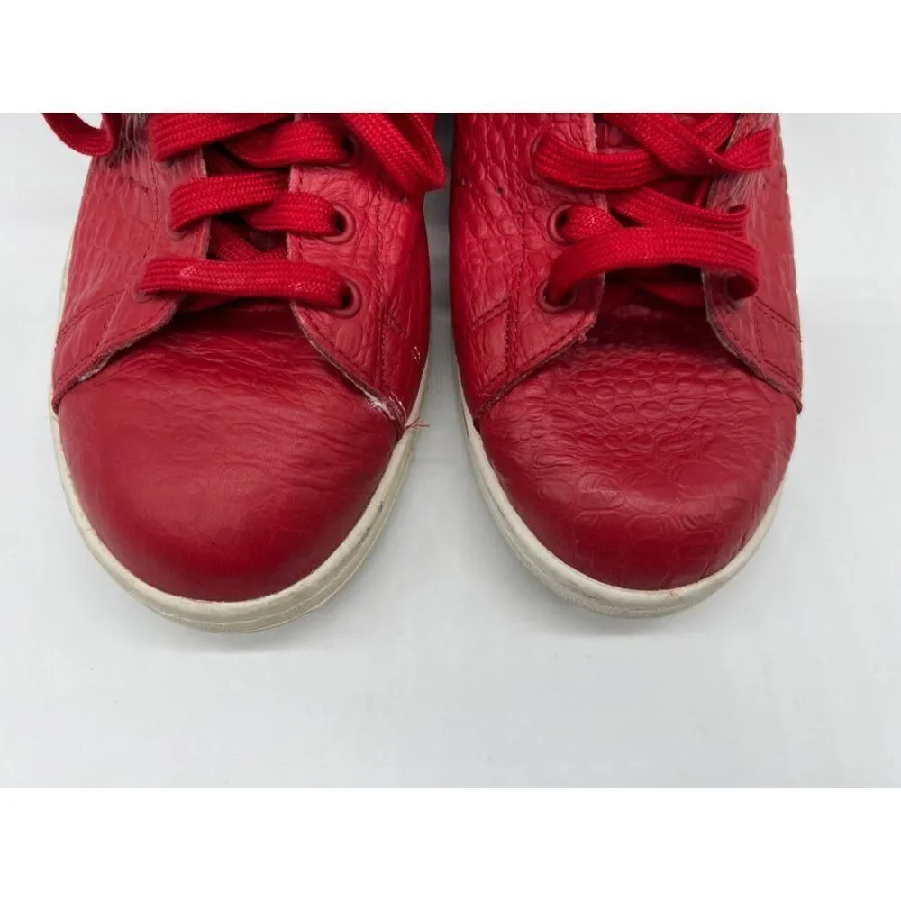 Adidas Stan Smith Men Red Snakeskin Print Leather Sneakers Size 11